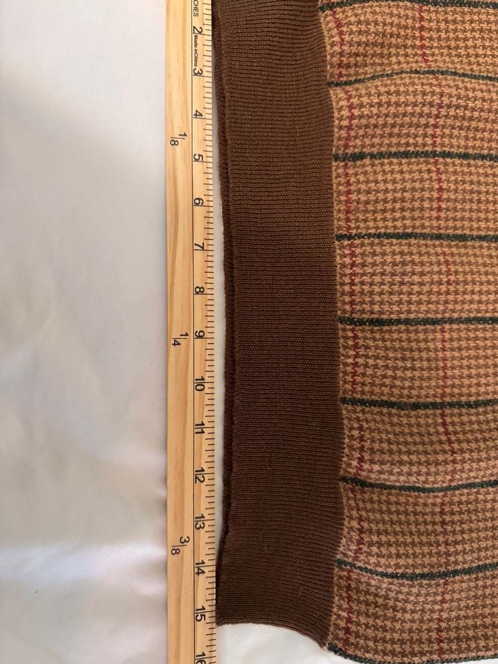 Polo by Ralph Lauren Sweater Vest Size M Brown Plaid Lambswool - Picture 5 of 7
